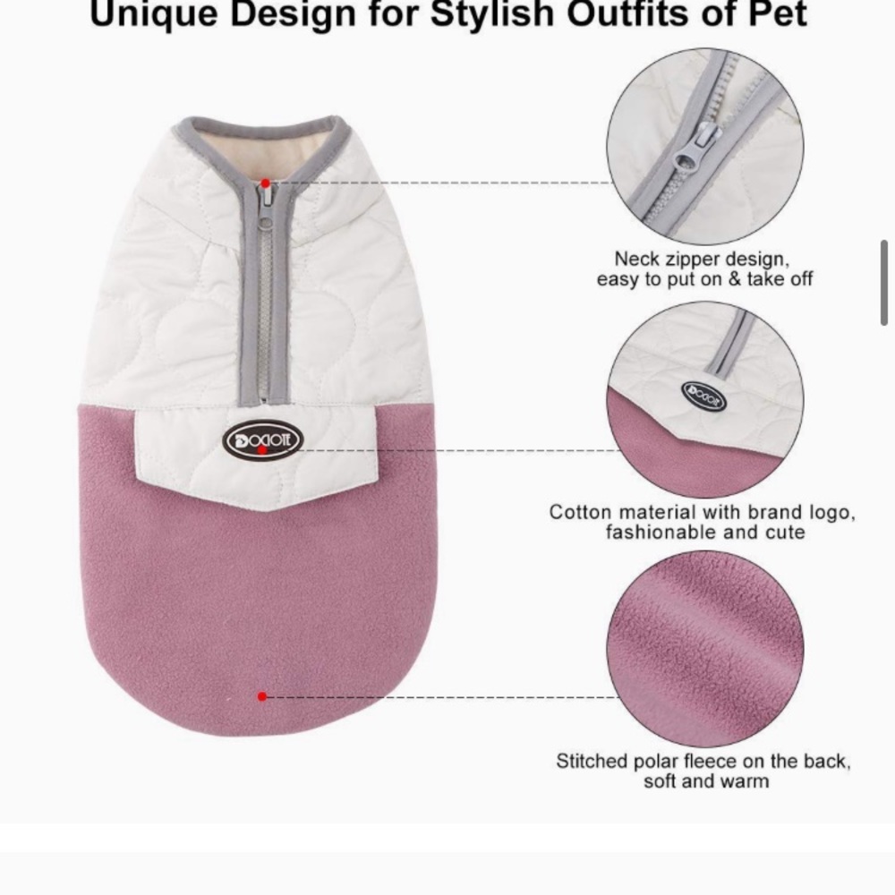Dociote Fleece Easy on Dog Vest Med. - Picture 9 of 14